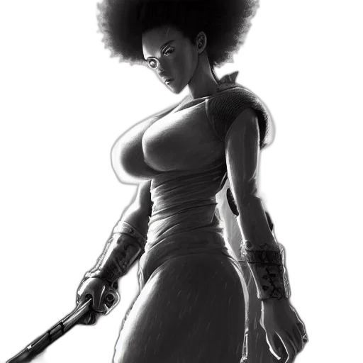 weapon, dress, sword, staff, concept art, comic book art, fantasy art, cyberpunk transparent PNG cut-out