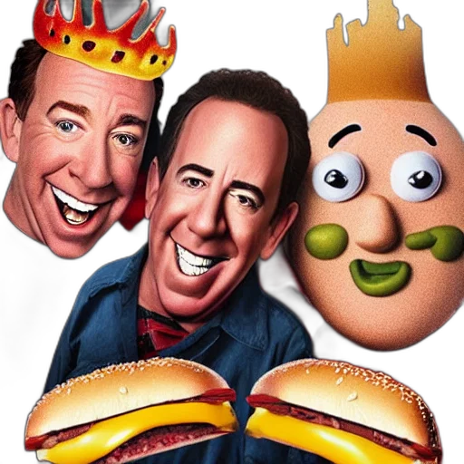 food, crown, face, photorealistic, cartoon, 3d render, concept art, horrific transparent PNG cut-out