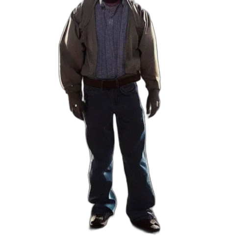 jacket, staff, robot, creature transparent PNG cut-out