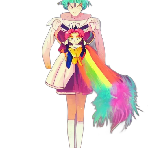 dress, creature, staff, animal transparent PNG cut-out
