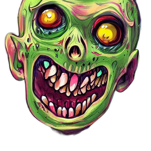 mask, face, creature, concept art, watercolor, 3d render, comic book art, neon transparent PNG cut-out