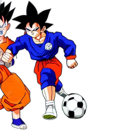 concept art, goku, playing, football, ronaldo, high, definition, detailed transparent PNG cut-out