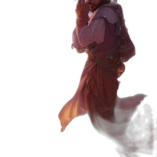 mask, dress, creature, staff transparent PNG cut-out