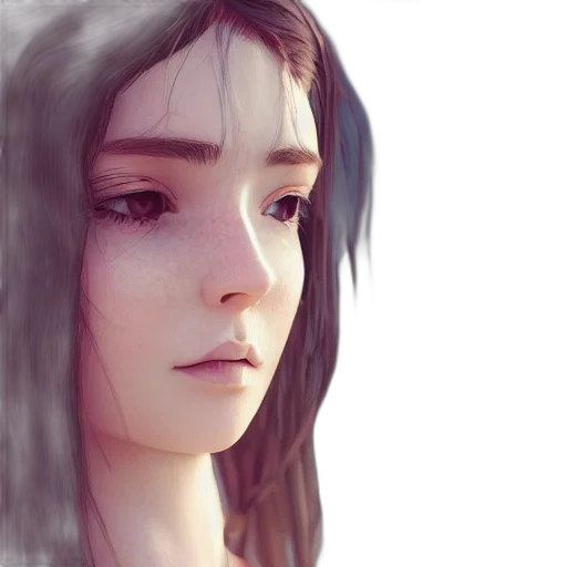 face, robot, fantasy art, photorealistic transparent PNG cut-out