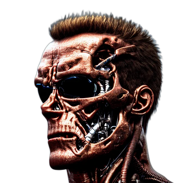 face, robot, mask, cyberpunk, concept art, comic book art, 3d render, terminator transparent PNG cut-out