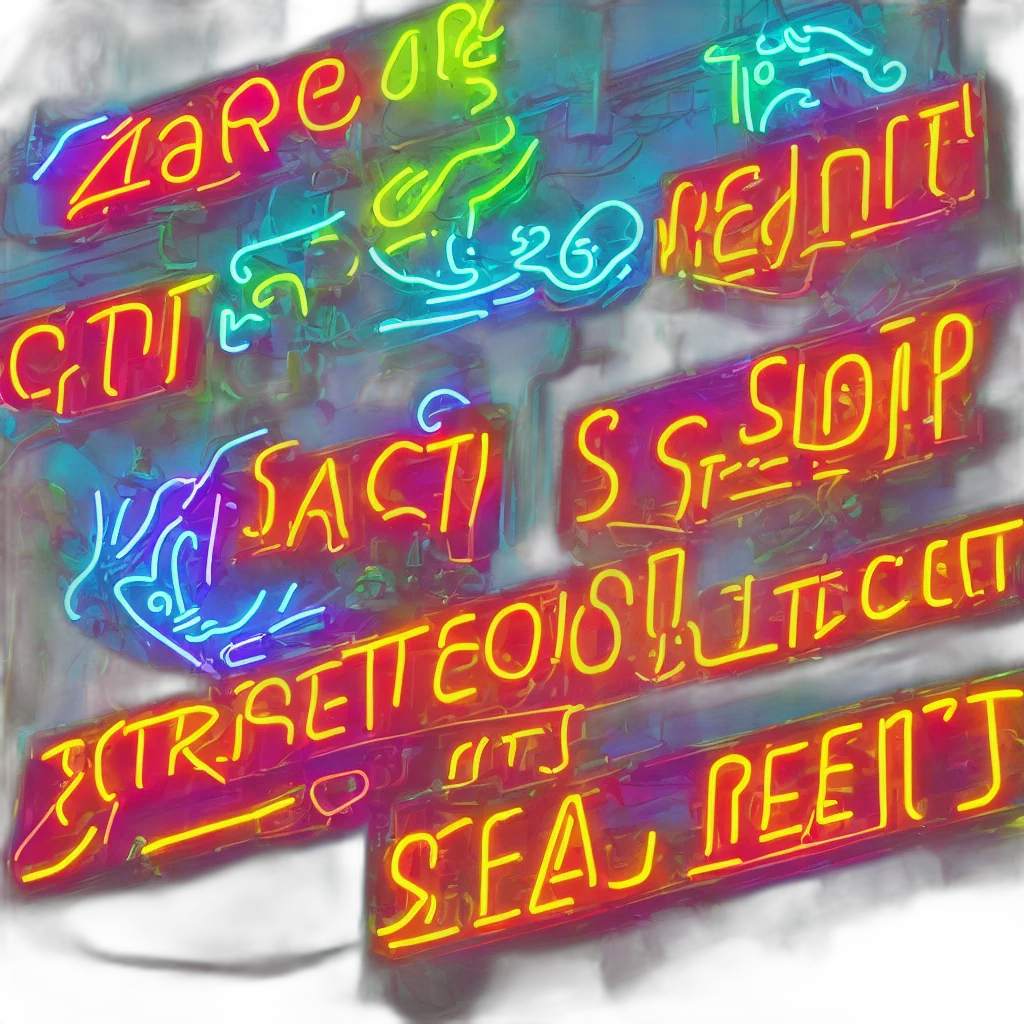 food, vaporwave, concept art, photorealistic, neon lights, city street, underwater, neon transparent PNG cut-out