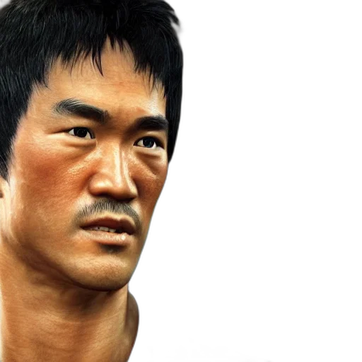 face, photorealistic, concept art, 3d render, fantasy art, screenshot, bruce, lee transparent PNG cut-out