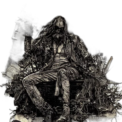 weapon, jacket, hair, comic book art transparent PNG cut-out