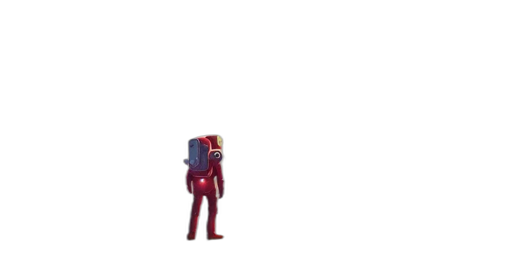 robot, creature, jacket, staff, 3d render, concept art, pixel art, comic book art transparent PNG cut-out
