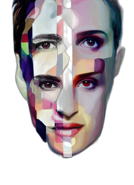 face, mask, robot, photorealistic, 3d render, cartoon, pixel art, outer space transparent PNG cut-out