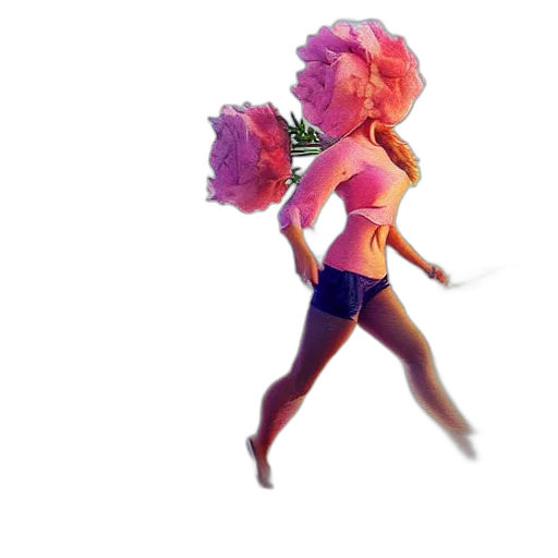 flower, weapon, creature, concept art, pixel art, 3d render, vaporwave, fire transparent PNG cut-out