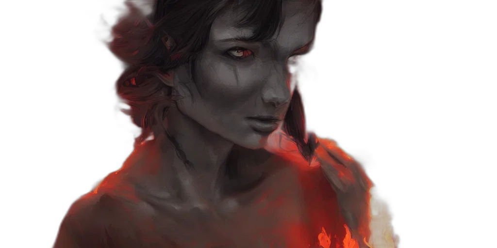 face, dragon, fantasy art, watercolor, comic book art, concept art, fire, neon lights transparent PNG cut-out