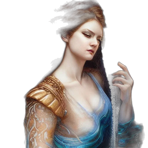 dress, jewelry, crown, fantasy art, concept art, photorealistic, oil painting, snow transparent PNG cut-out