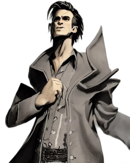 jacket, staff, concept art, comic book art transparent PNG cut-out