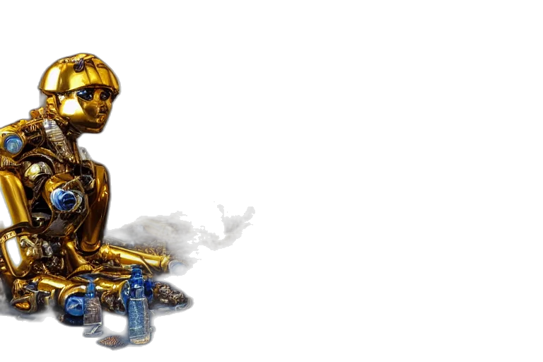 robot, jewelry, 3d render, concept art transparent PNG cut-out