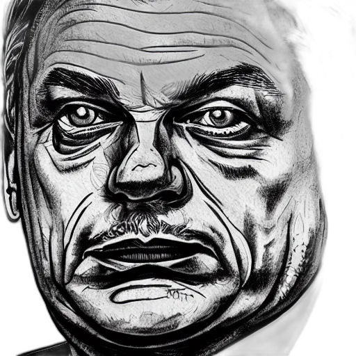 face, mask, comic book art, photorealistic, concept art, cartoon, viktor, orban transparent PNG cut-out