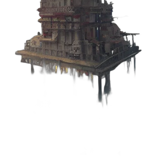 building, robot, furniture, weapon, concept art, 3d render, pixel art, photorealistic transparent PNG cut-out