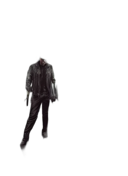 jacket, weapon, staff, creature transparent PNG cut-out