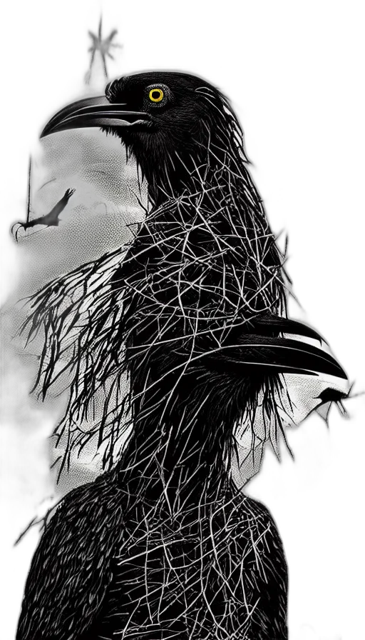 creature, animal, dragon, hair, comic book art, concept art, fantasy art, photorealistic transparent PNG cut-out