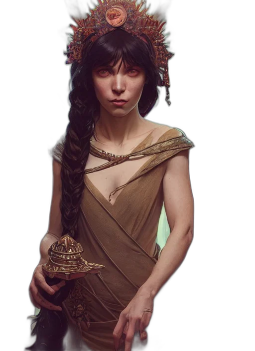 dress, crown, dragon, jewelry, fantasy art, concept art, photorealistic, pixel art transparent PNG cut-out