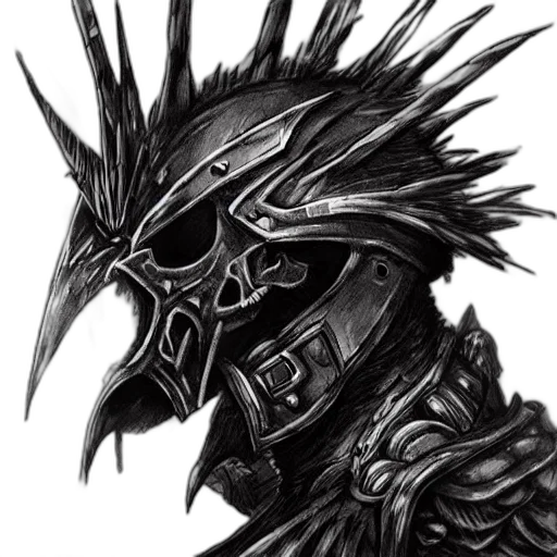 mask, dragon, face, crown, fantasy art, concept art, comic book art, pencil sketch transparent PNG cut-out
