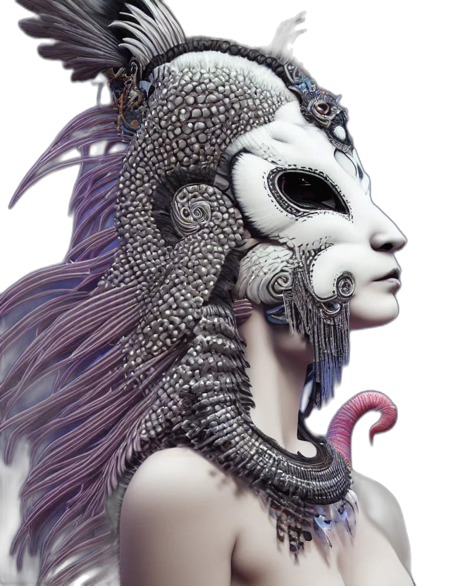 mask, dragon, creature, face transparent PNG cut-out