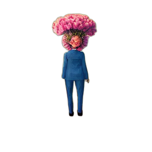 hat, umbrella, flower, jacket, 3d render, concept art, pixel art, cartoon transparent PNG cut-out