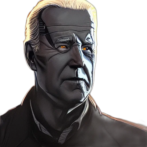 face, robot, staff, comic book art transparent PNG cut-out