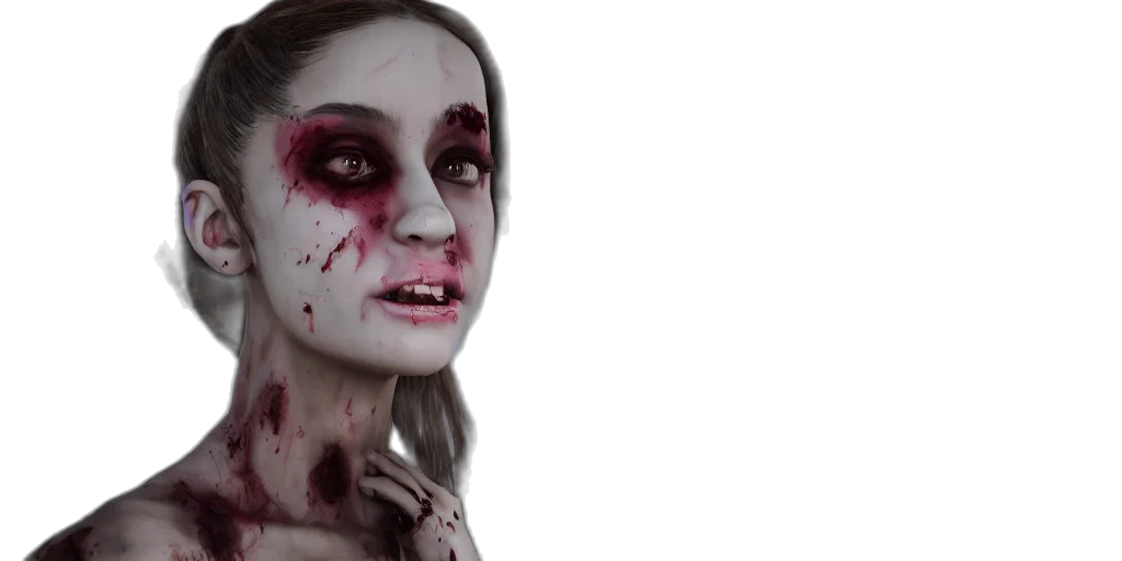 concept art, photorealistic, 3d render, zombie transparent PNG cut-out
