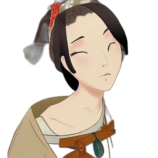 staff, face, jewelry, anime, concept art, pixel art, cartoon, earth tones transparent PNG cut-out