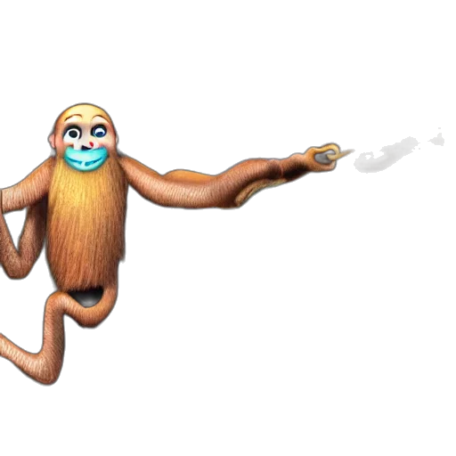 mask, creature, animal, staff, concept art, 3d render, pixel art, cartoon transparent PNG cut-out