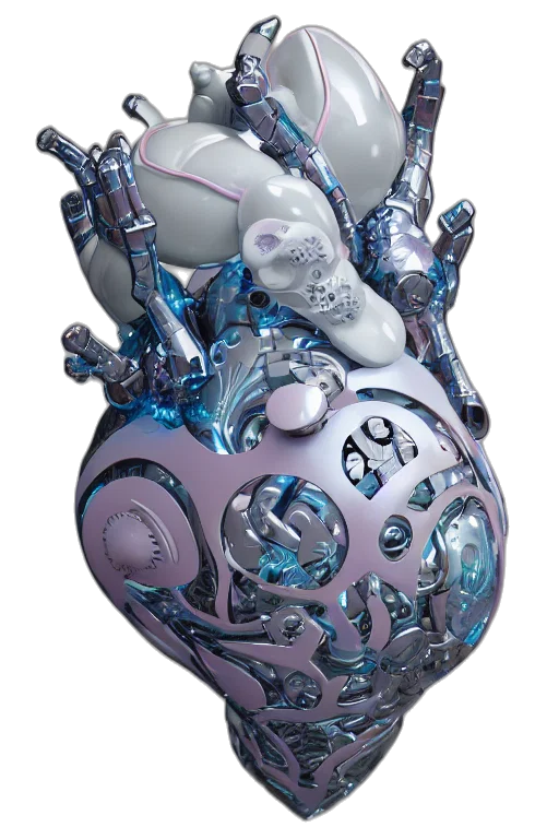 jewelry, robot, mask, crown, concept art, 3d render, fantasy art, photorealistic transparent PNG cut-out