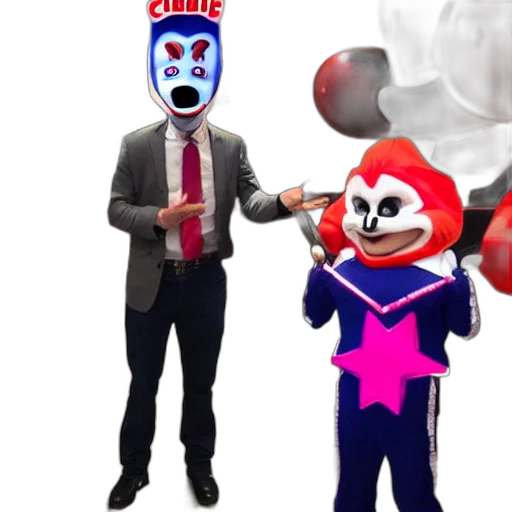 mask, weapon, staff, robot, concept art, 3d render, vaporwave, cartoon transparent PNG cut-out