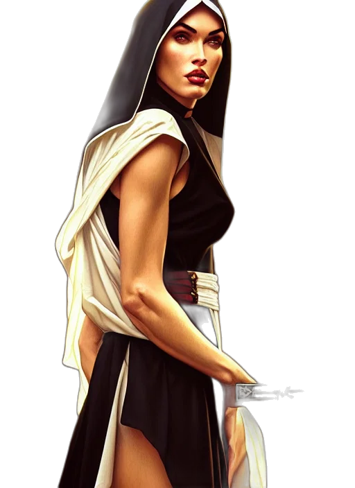 dress, staff, comic book art, concept art transparent PNG cut-out