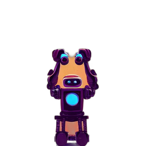 robot, creature, animal, staff, pixel art, concept art, 3d render, cyberpunk transparent PNG cut-out