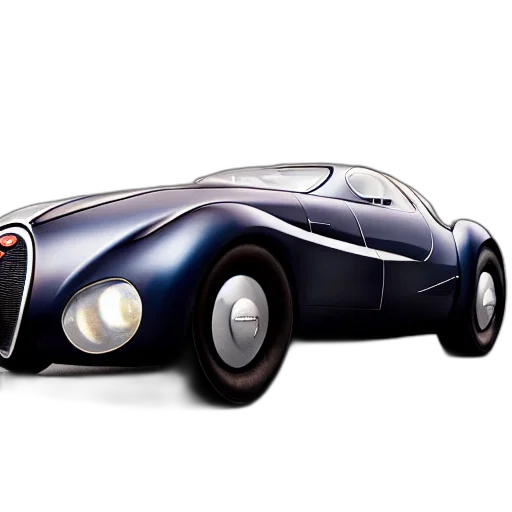 car, 3d render, photorealistic, concept art, retro, futuristic, bugatti, type transparent PNG cut-out