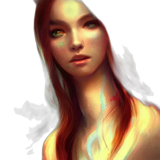 face, hair, dragon, dress transparent PNG cut-out