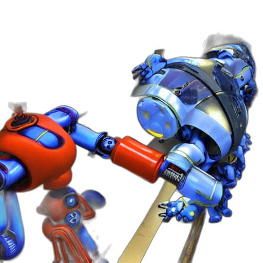 robot, weapon, staff, sword, 3d render, concept art, blue, metro transparent PNG cut-out