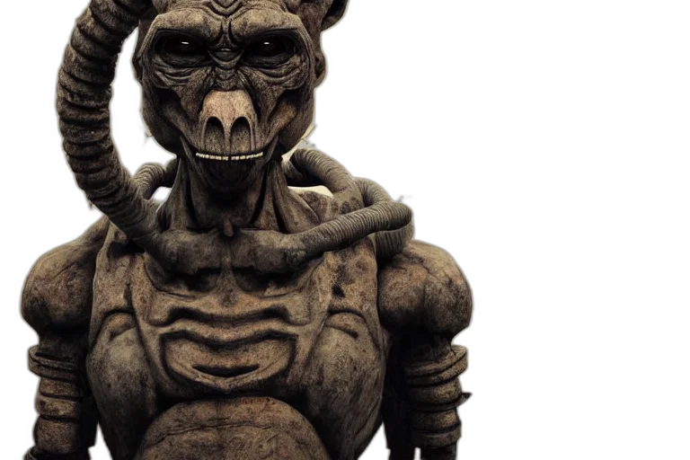 creature, mask, concept art, 3d render, brutalist, ambient, atmospheric, demon transparent PNG cut-out