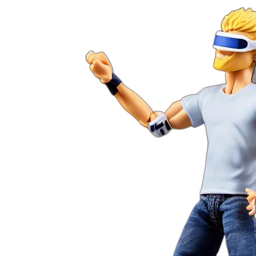 3d render, concept art, action, figure, skinny, blonde, male, wrestler transparent PNG cut-out