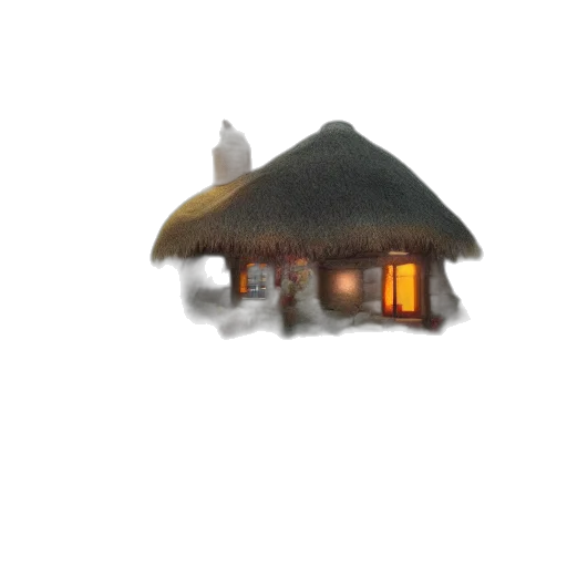 building, umbrella, hat, staff, 3d render, concept art, pixel art, photorealistic transparent PNG cut-out