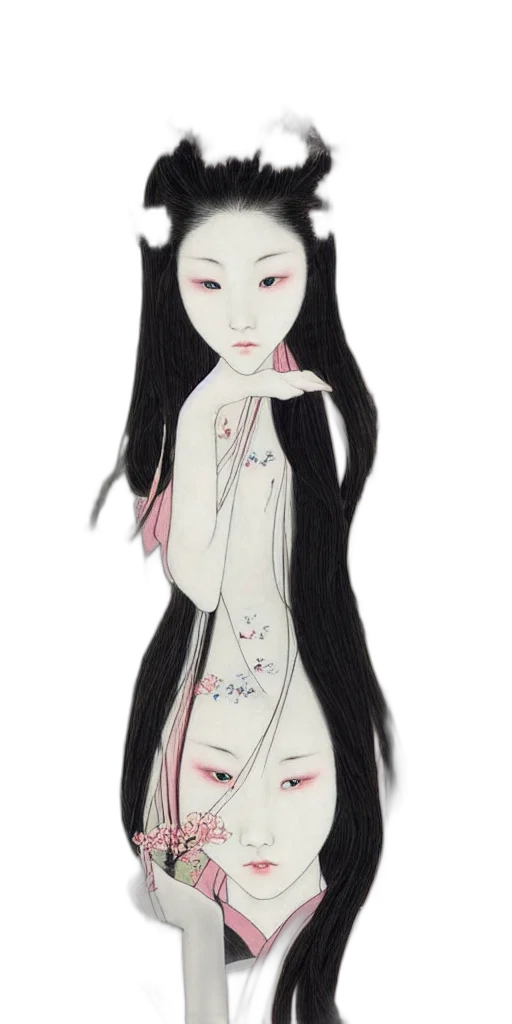 dress, staff, mask, jacket, concept art, anime, fantasy art, cartoon transparent PNG cut-out