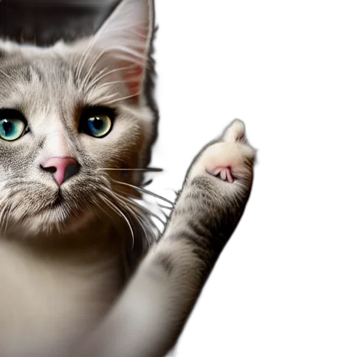animal, photorealistic, 3d render, fantasy art, concept art, cat, singing, photographed transparent PNG cut-out