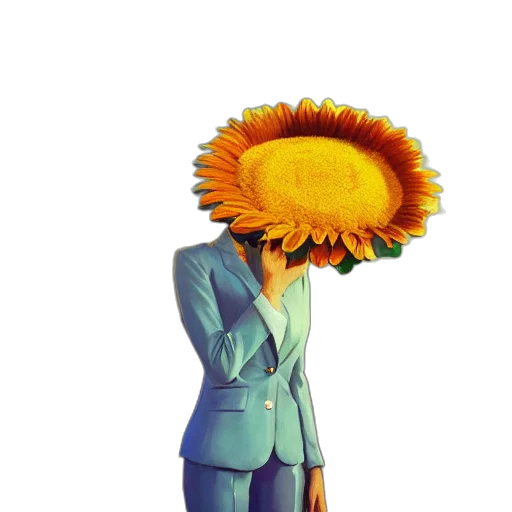 flower, staff, jacket, hat transparent PNG cut-out