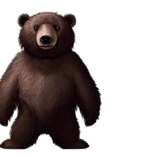animal, creature, concept art, 3d render, photorealistic, anthropomorphic, bear, standing transparent PNG cut-out