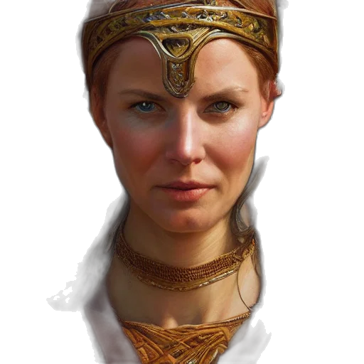 crown, face, jewelry, staff, fantasy art, photorealistic, concept art, oil painting transparent PNG cut-out