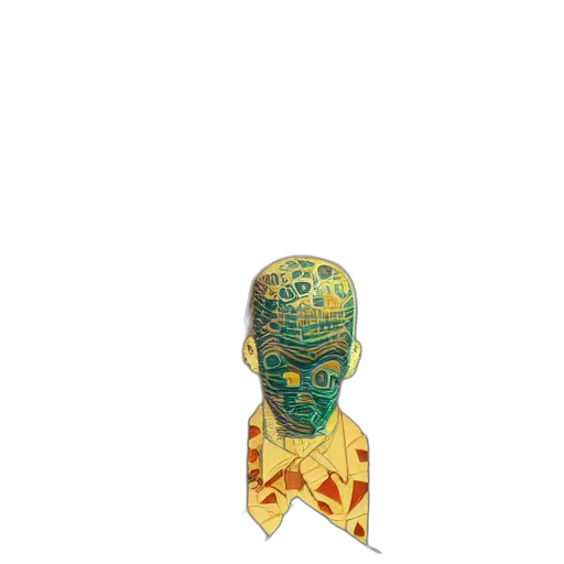 mask, staff, face, umbrella, 3d render, concept art, pixel art, vaporwave transparent PNG cut-out