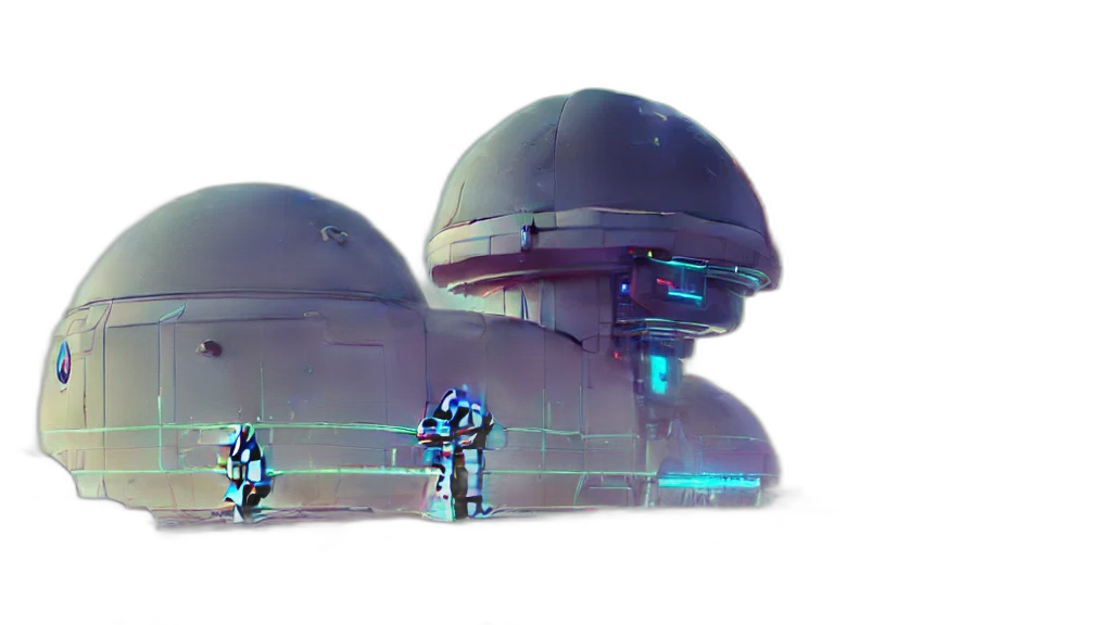 robot, building, concept art, 3d render transparent PNG cut-out