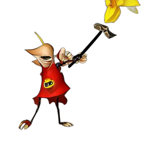 staff, weapon, sword, flower, concept art, 3d render, cartoon, fantasy art transparent PNG cut-out