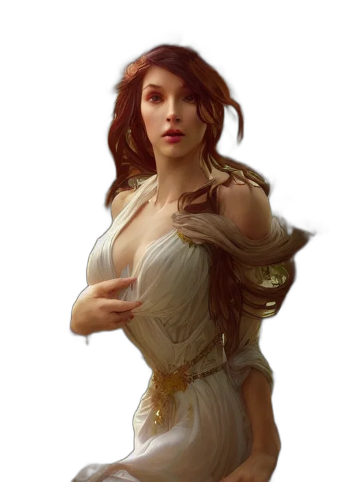 dress, jewelry, staff, sword transparent PNG cut-out